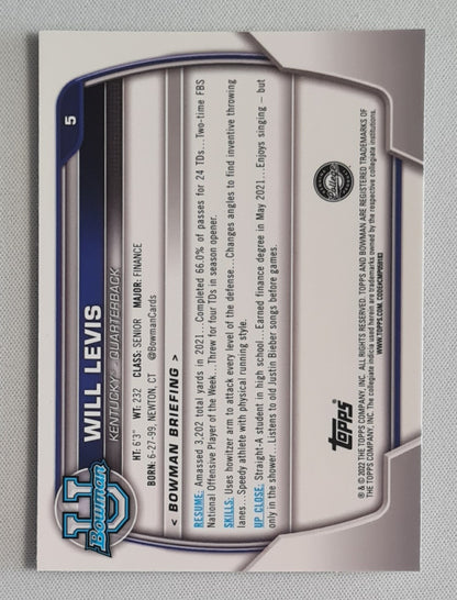 Will Levis - 2022 Topps Bowman U Football - University of Kentucky #5