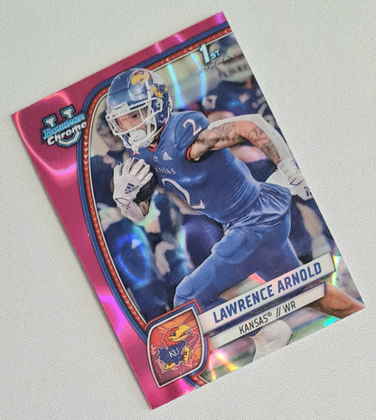 Lawrence Arnold - 2024 Topps 1st Bowman U Chrome Football - Kansas #120 Pink Lava Refractor