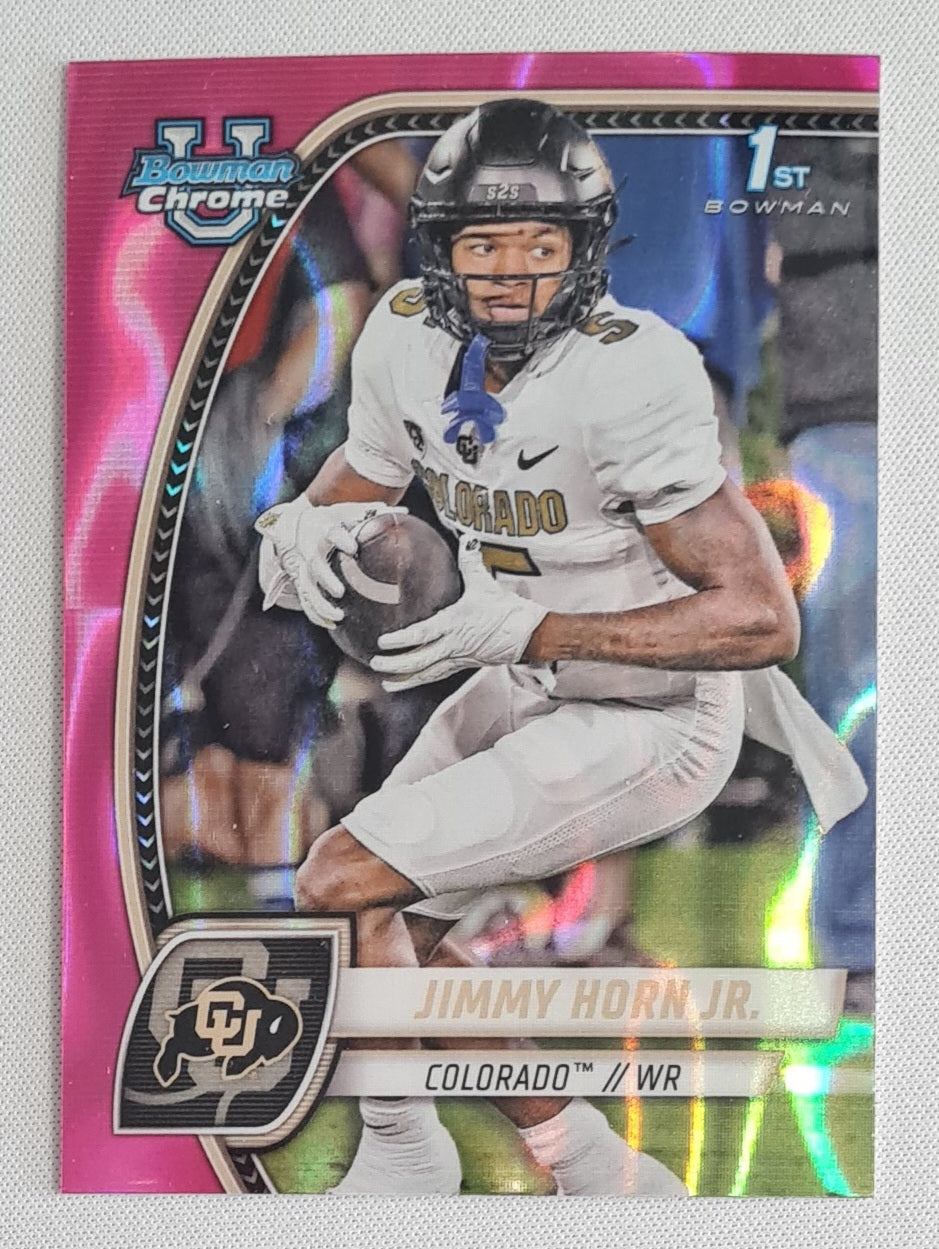 Jimmy Horn Jr. - 2024 Topps 1st Bowman U Chrome Football - Colorado #101 Pink Lava Refractor