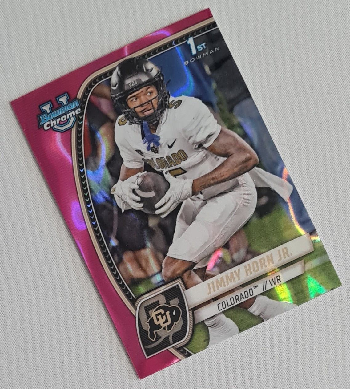 Jimmy Horn Jr. - 2024 Topps 1st Bowman U Chrome Football - Colorado #101 Pink Lava Refractor