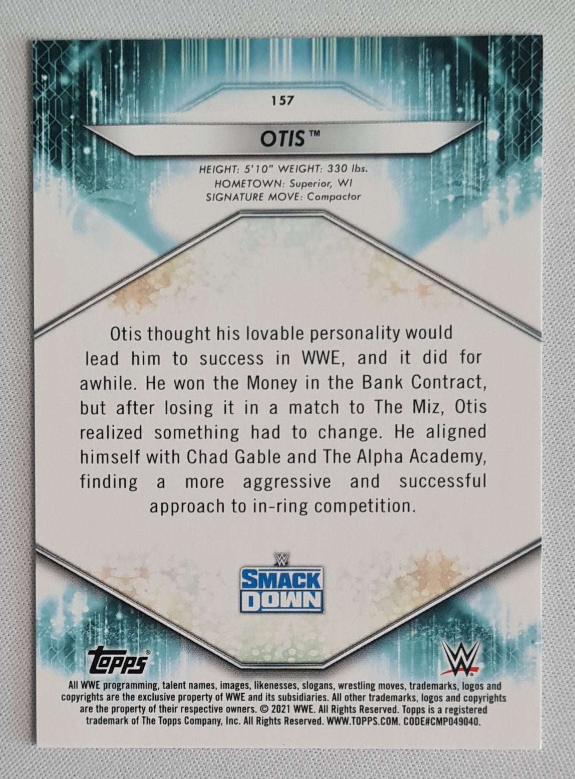 Otis - 2021 Topps WWE Wrestling Smack Down #157