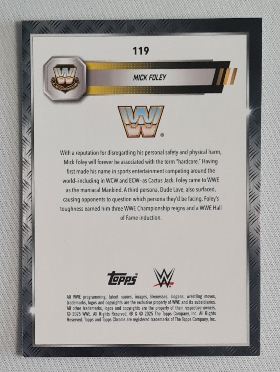 Mick Foley - 2025 Topps Chrome WWE Wrestling Legends #119