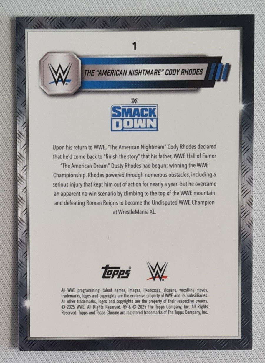 Cody Rhodes - 2025 Topps Chrome WWE Wrestling Smack Down #1