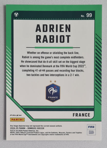 Adrien Rabiot - 2024/25 Panini Donruss Soccer FIFA #99 Cracked Ice