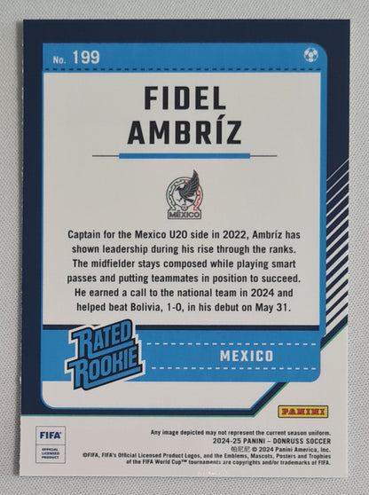 Fidel Ambriz - 2024/25 Panini Donruss Soccer Team Mexico FIFA Rated Rookie #199