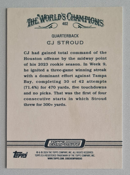 CJ Stroud - 2024 Topps Composite  NFL Football The World's Champions (RC) #402