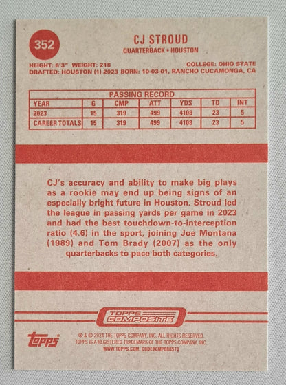 CJ Stroud - 2024 Topps Composite  NFL Football Houston (RC) #352