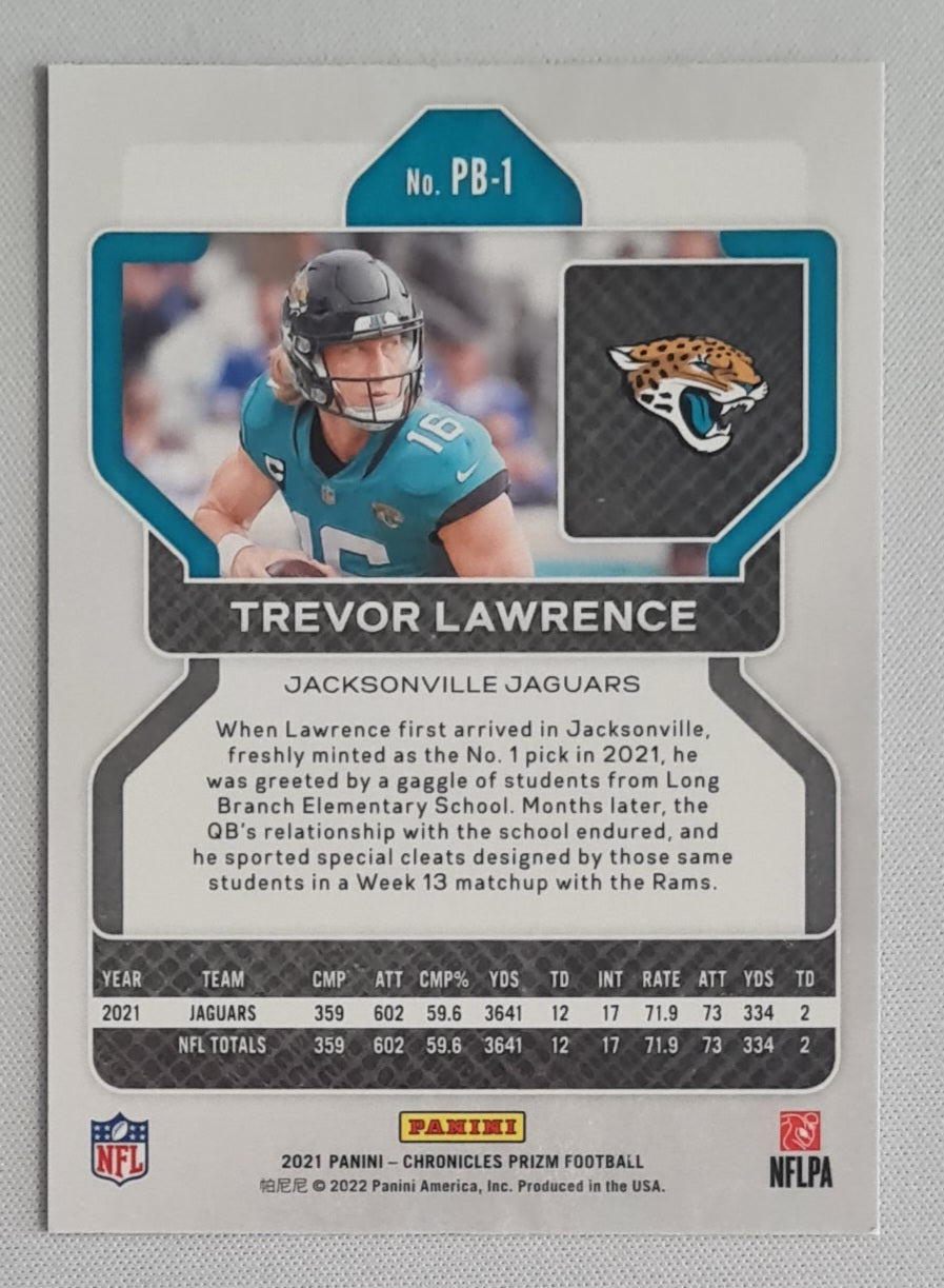 Trevor Lawrence - 2021 Panini Chronicles Prizm Football Jacksonville Jaguars (RC) #PB-1