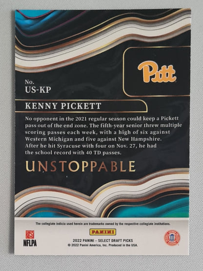 Kenny Pickett - 2022 Panini Select Draft Picks Football UNSTOPPABLE Pitt #US-KP