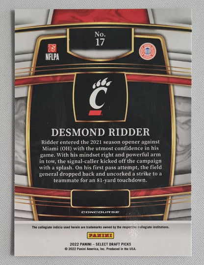 Desmond Ridder - 2022 Panini Select Draft Picks Football Cincinnati (RC) #17 Concourse