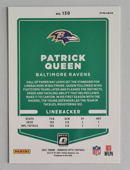 Patrick Queen - 2021 Panini Donruss Optic Football NFL Ravens #130 Stars