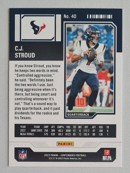 C.J. Stroud - 2023 Panini Contenders Football NFL Texans Season Ticket #40