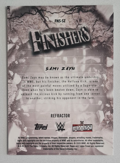Sami Zayn - 2025 Topps WWE Wrestling FINISHERS Raw #FNS-SZ Refractor