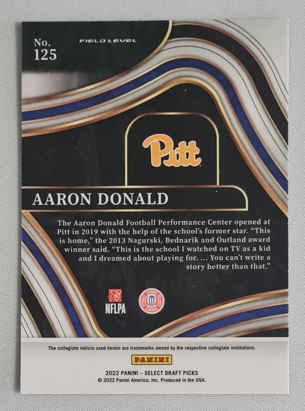 Aaron Donald - 2022 Panini Select Draft Picks Football Pitt #125 Field Level