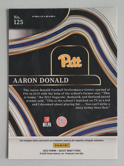 Aaron Donald - 2022 Panini Select Draft Picks Football Pitt #125 Field Level