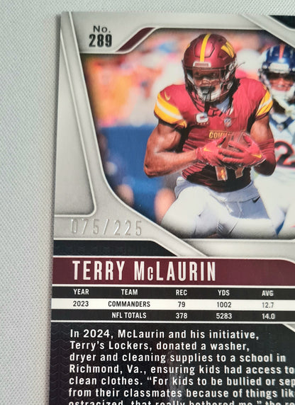 Terry McLaurin - 2024 Panini Prizm Football NFL Commanders #289 Purple Cracked Ice /225