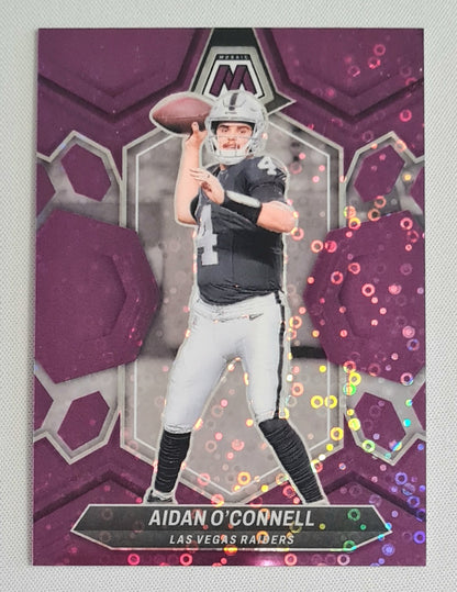 Aidan O'Connell - 2024 Panini Mosaic Football NFL Raiders #113 Purple Disco Refractor /50