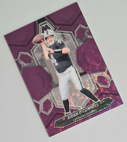 Aidan O'Connell - 2024 Panini Mosaic Football NFL Raiders #113 Purple Disco Refractor /50