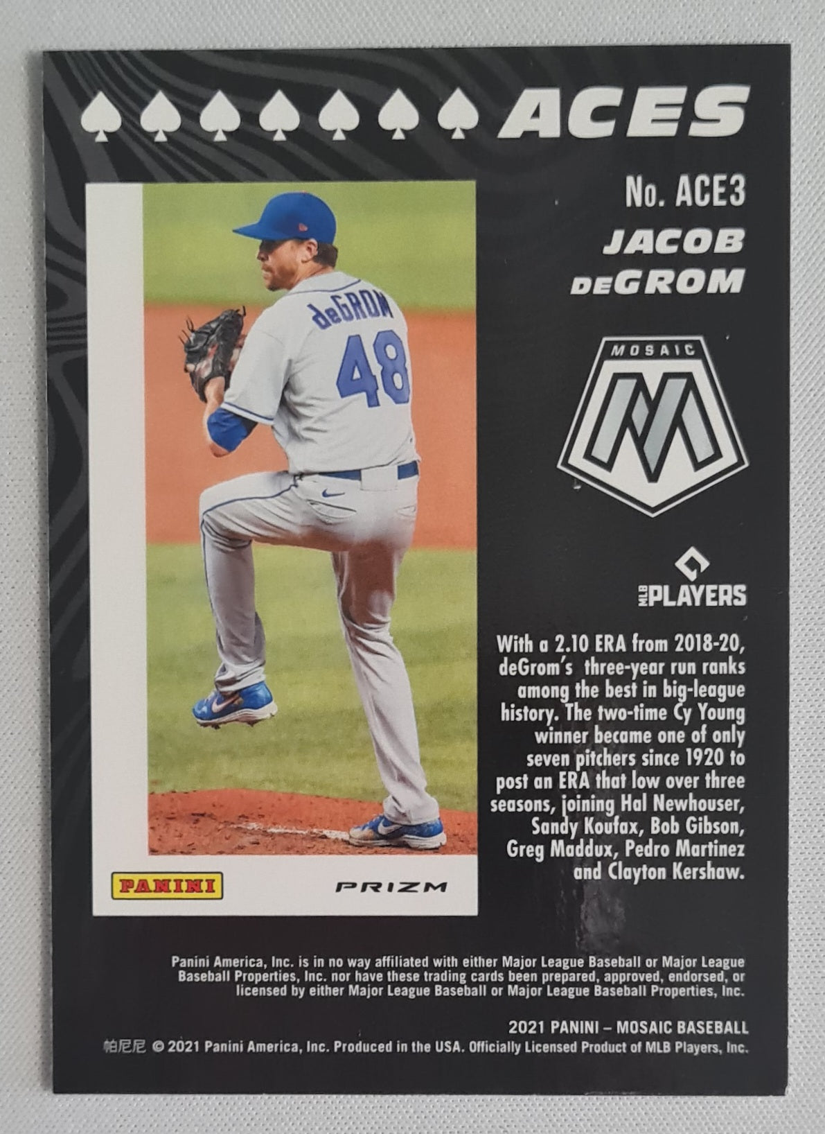 Jacob deGrom - 2021 Panini Mosaic Baseball ACES MLB New York #ACE3