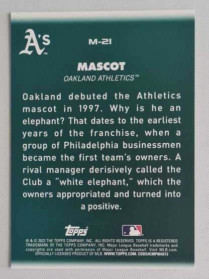 A's Mascot Elephant - 2023 Topps Baseball Oakland Athletics Mascot #M-21