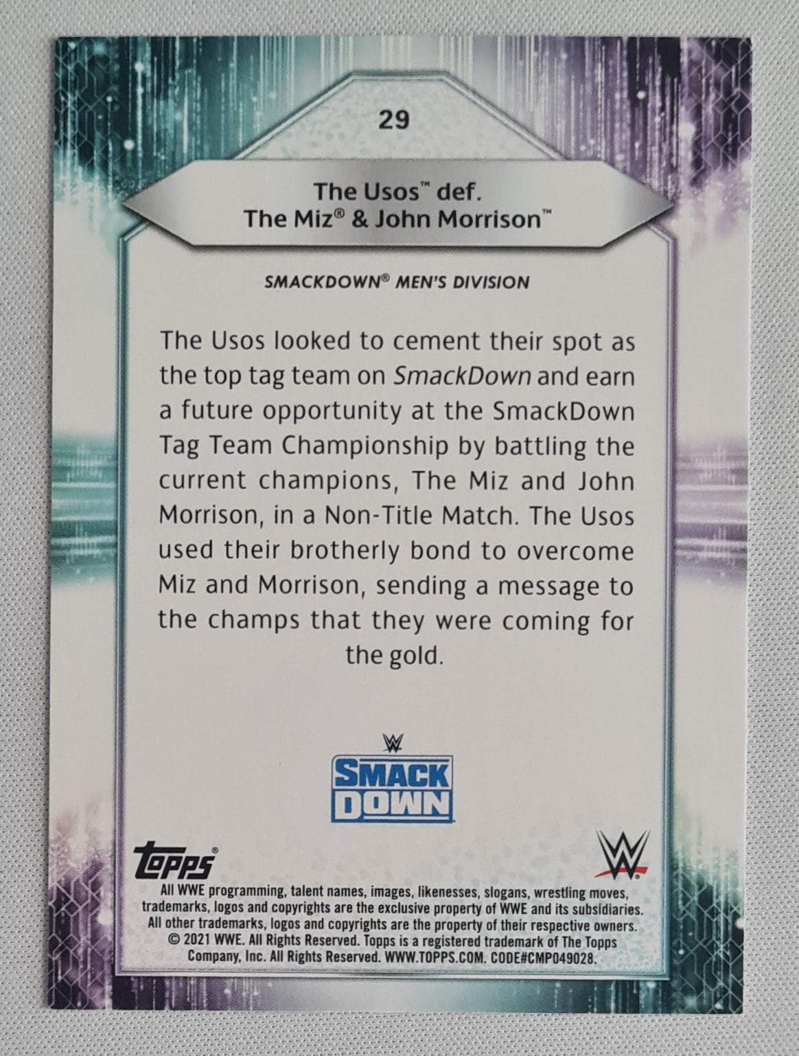The Usos - 2021 Topps WWE Wrestling SMACK DOWN #29