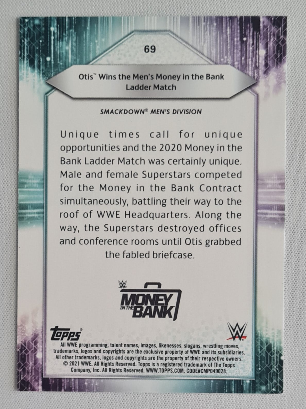 Otis - 2021 Topps WWE Wrestling SMACK DOWN Money in the Bank #69