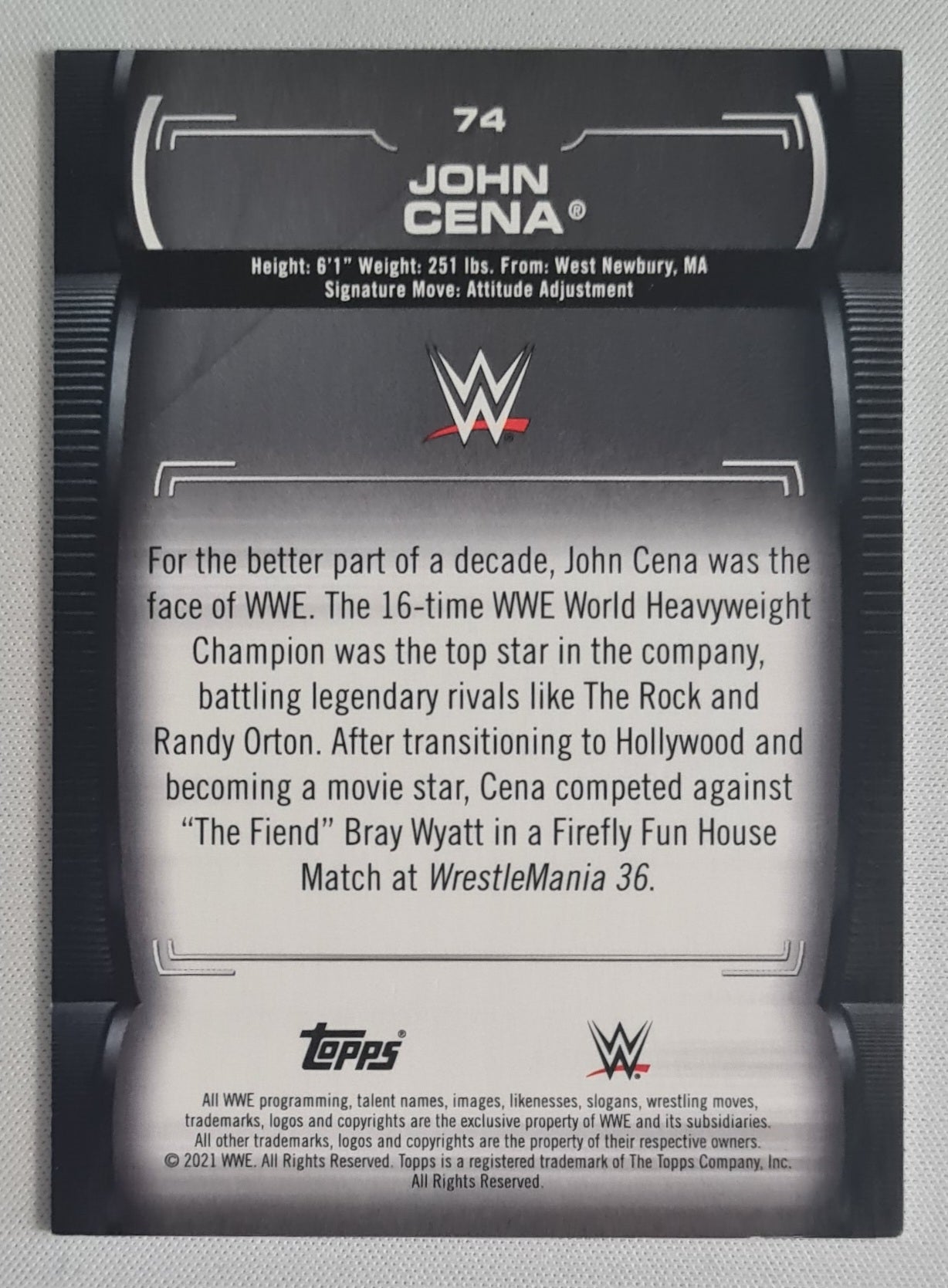 John Cena - 2021 Topps WWE Wrestling #74