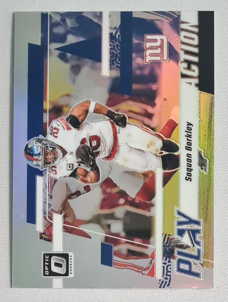 Saquon Barkley - 2023 Panini Donruss Optic Football NFL New York Giants PLAY ACTION #9