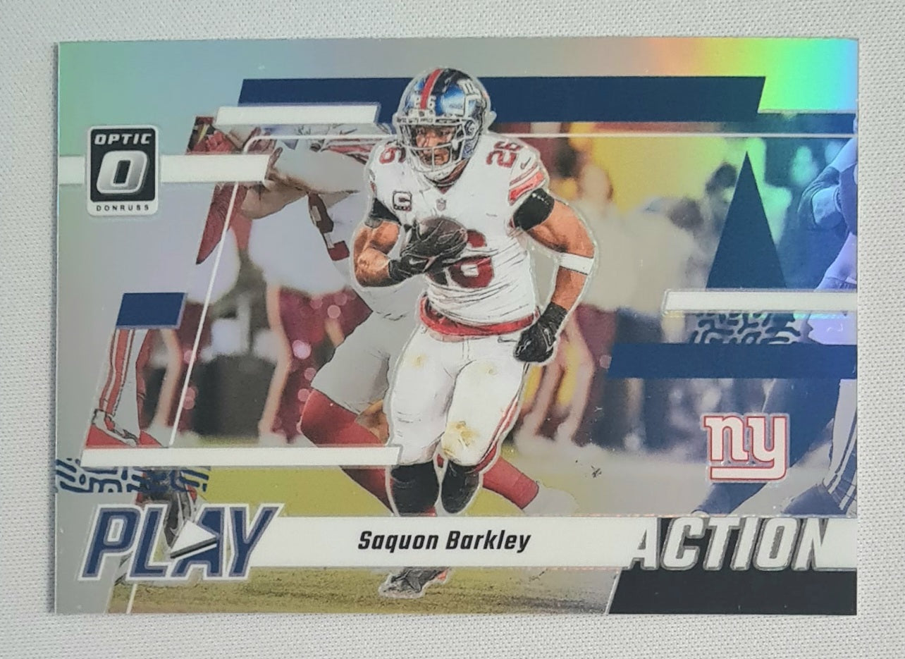 Saquon Barkley - 2023 Panini Donruss Optic Football NFL New York Giants PLAY ACTION #9