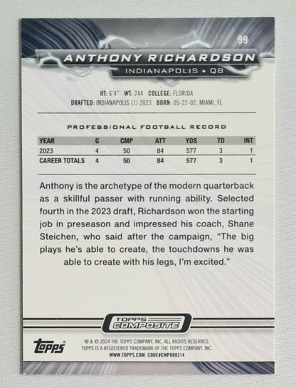 Anthony Richardson - 2024 Topps NFL Football Indianapolis Colts (RC) #99