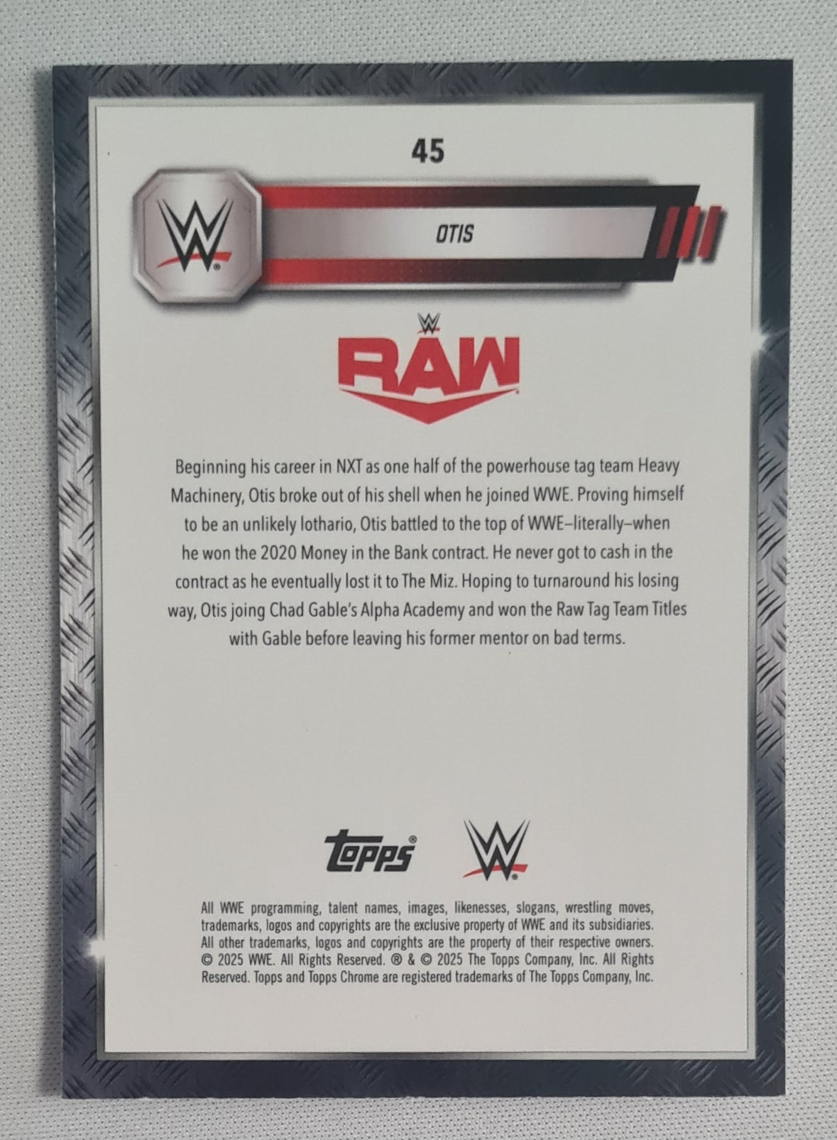 Otis - 2025 Topps Chrome WWE Wrestling RAW #45