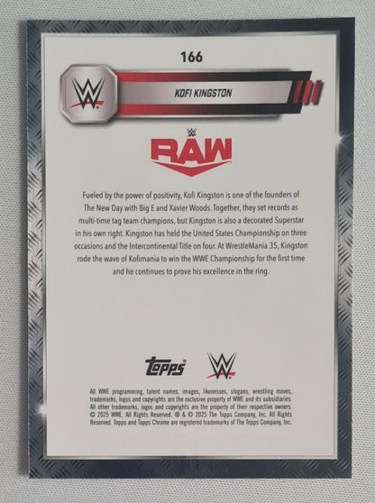 Kofi Kingston - 2025 Topps Chrome WWE Wrestling RAW #166 Refractor