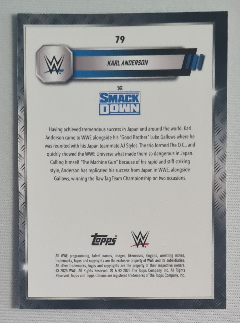 Karl Anderson - 2025 Topps Chrome WWE Wrestling SMACK DOWN #79 Refractor