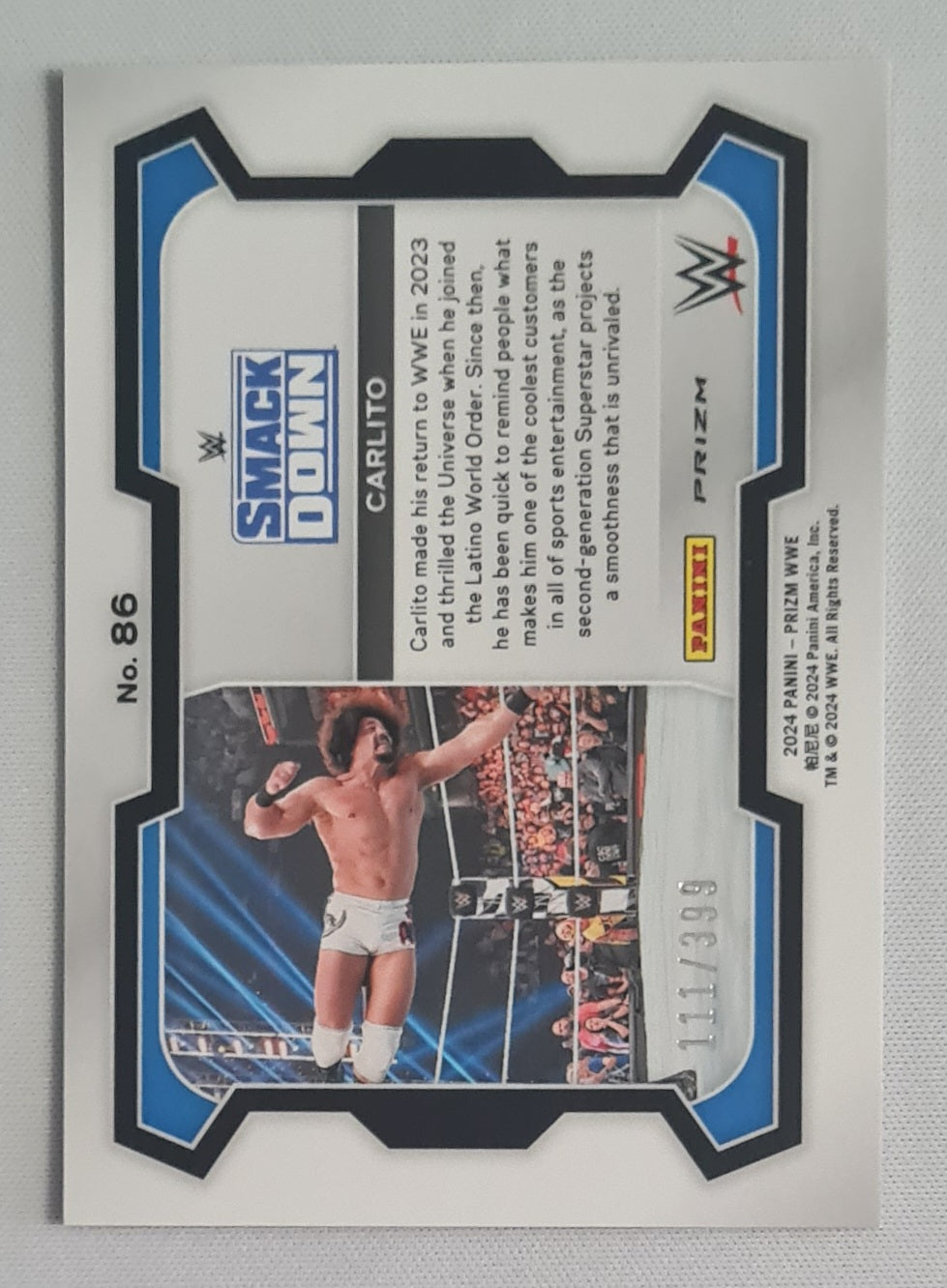 Carlito - 2024 Panini Prizm WWE Wrestling SMACK DOWN #86 Red Prizm /399
