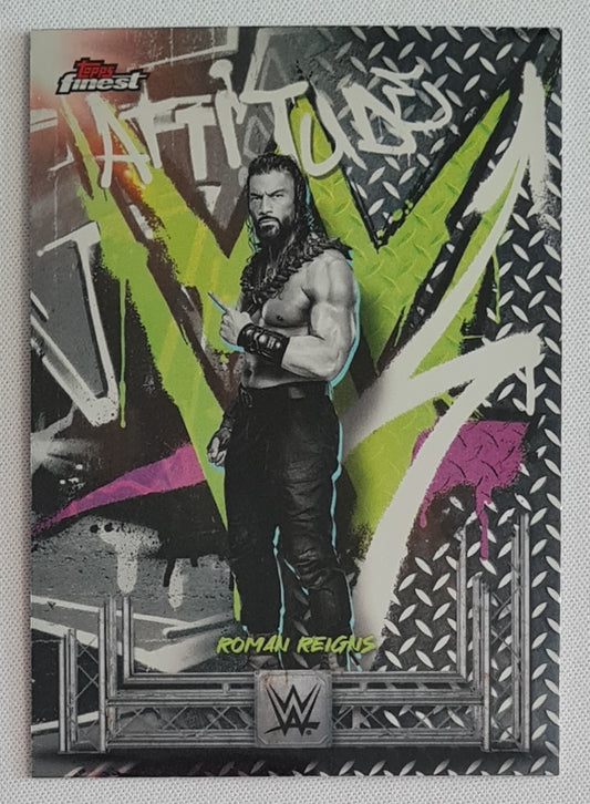Roman Reigns - 2025 Topps Finest WWE Wrestling SMACK DOWN #201 Rare Attitude