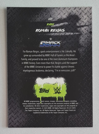 Roman Reigns - 2025 Topps Finest WWE Wrestling SMACK DOWN #201 Rare Attitude