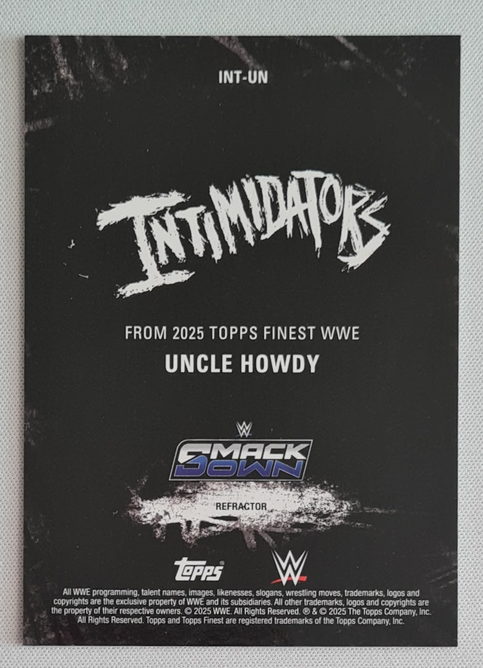 Uncle Howdy - 2025 Topps Finest WWE Wrestling INTIMIDATORS SMACK DOWN #INT-UN Refractor