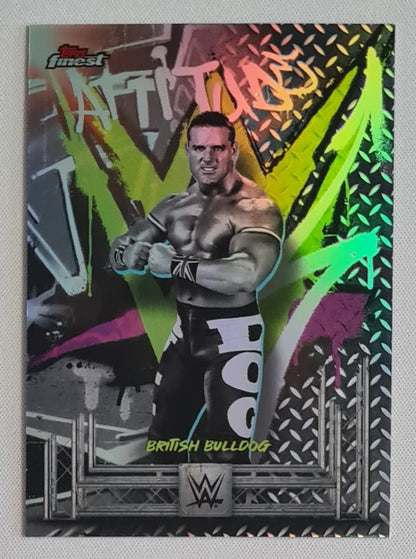 British Bulldog - 2025 Topps Finest WWE Wrestling #229 Rare Attitued Refractor