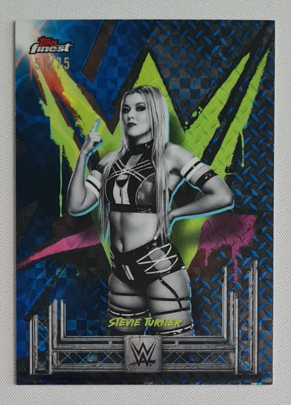 Stevie Turner - 2025 Topps Finest WWE Wrestling NXT #175 Uncommon Blue Checkerboard Refractor /75