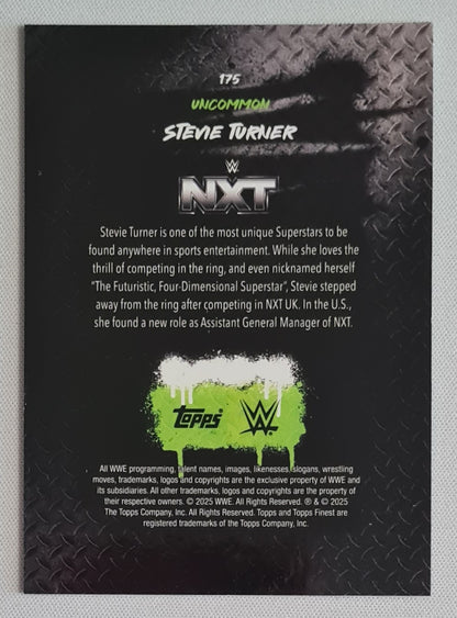 Stevie Turner - 2025 Topps Finest WWE Wrestling NXT #175 Uncommon Blue Checkerboard Refractor /75