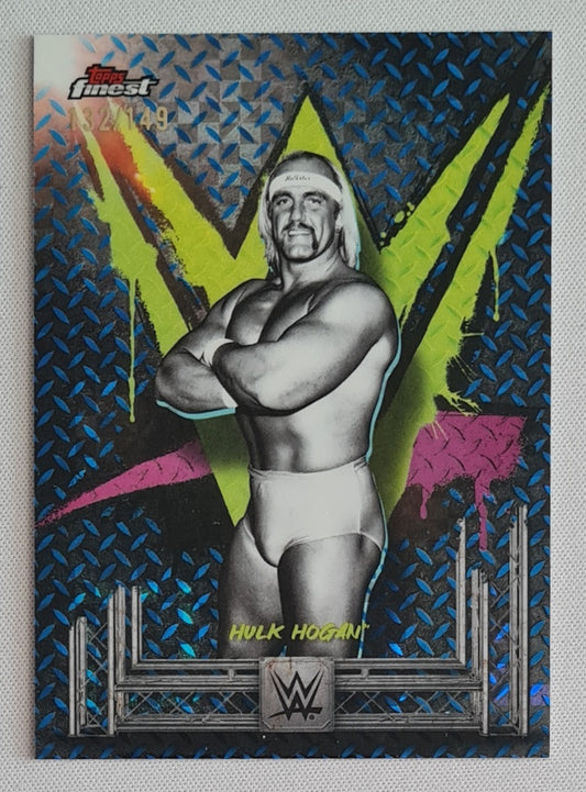 Hulk Hogan - 2025 Topps Finest WWE Wrestling #85 Common Blue Checkerboard Refractor /149