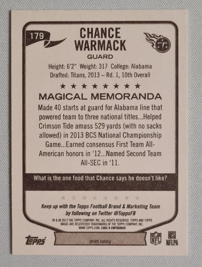 Chance Warmack - 2013 Topps Magic Memoranda Titans #179 (Mini Card)