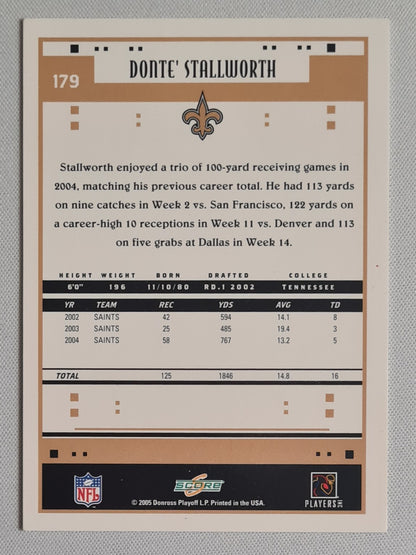 Donte' Stallworth - 2005 Donruss Playoff Score NFL Saints #179