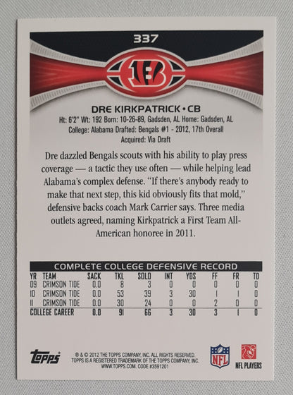 Dre Kirkpatrick - 2012 Topps NFL Football Bengals (RC) #357