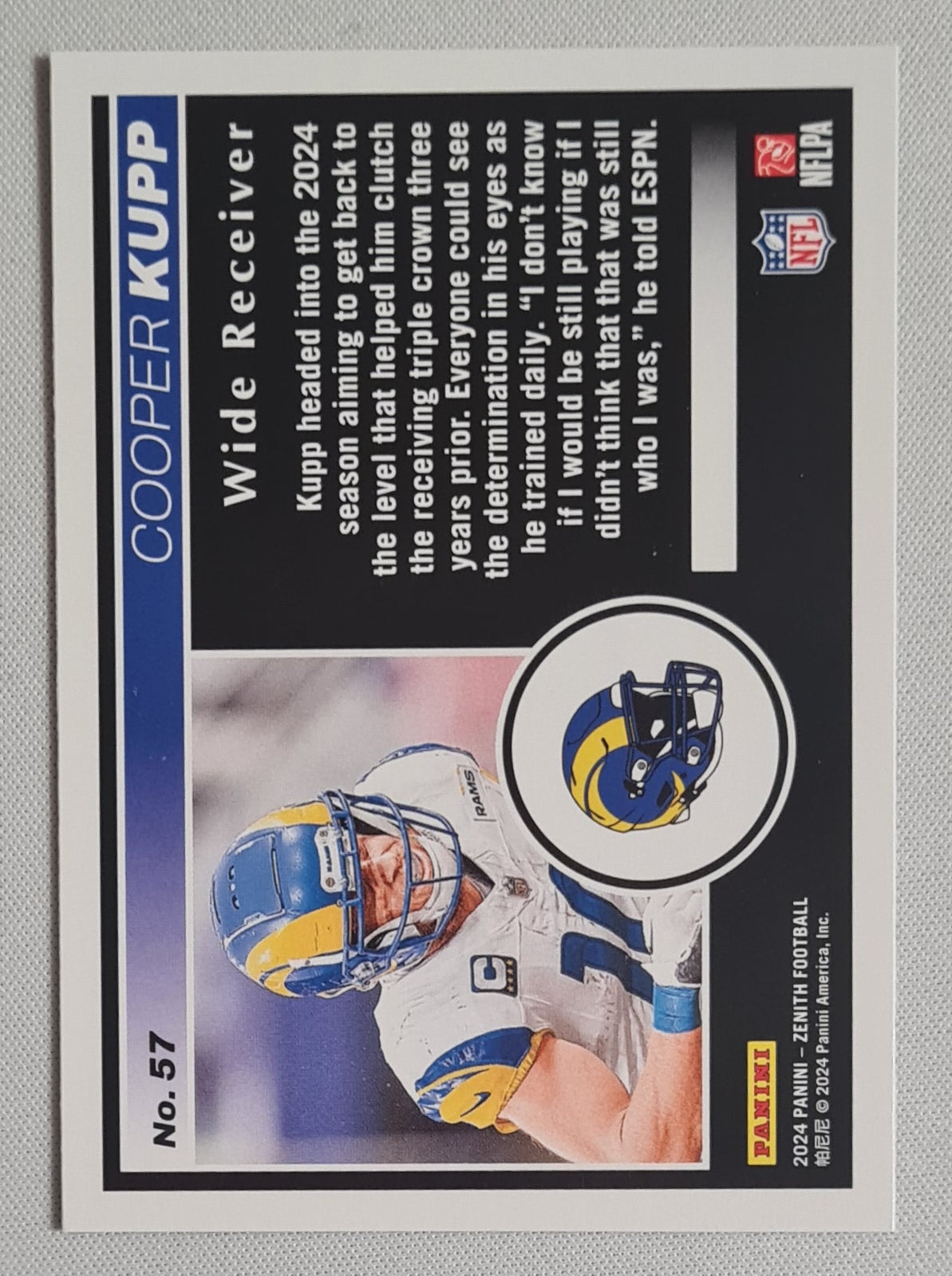 Cooper Kupp - 2024 Panini Zenth Football NFL Rams # 57