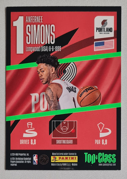 Anfernee Simons - 2024 Panini Top Class NBA Basketball Portland Trailblazers SUPER SONIC (TC) #1