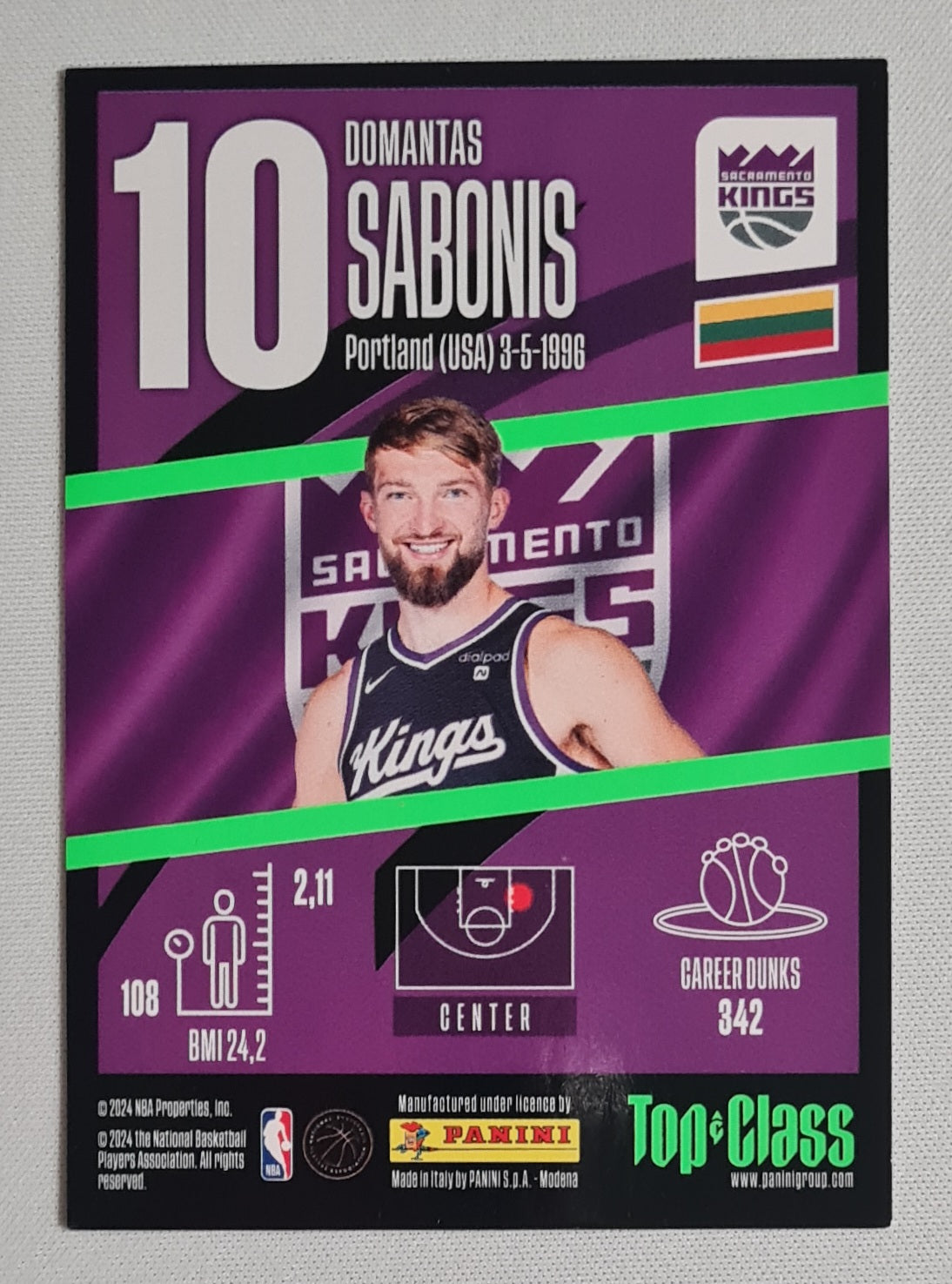 Domantas Sabonis - 2024 Panini Top Class NBA Basketball Sacramento Kings MAX POWER (TC) #10