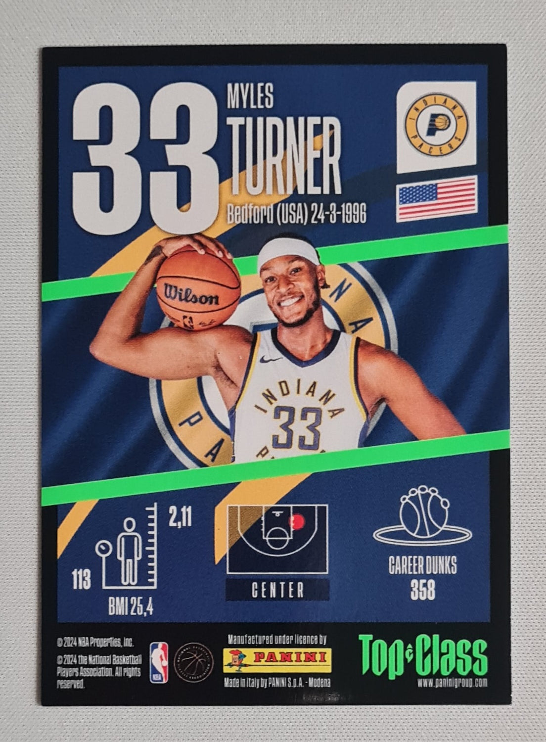 Myles Turner - 2024 Panini Top Class NBA Basketball Indiana Pacers MAX POWER (TC) #33