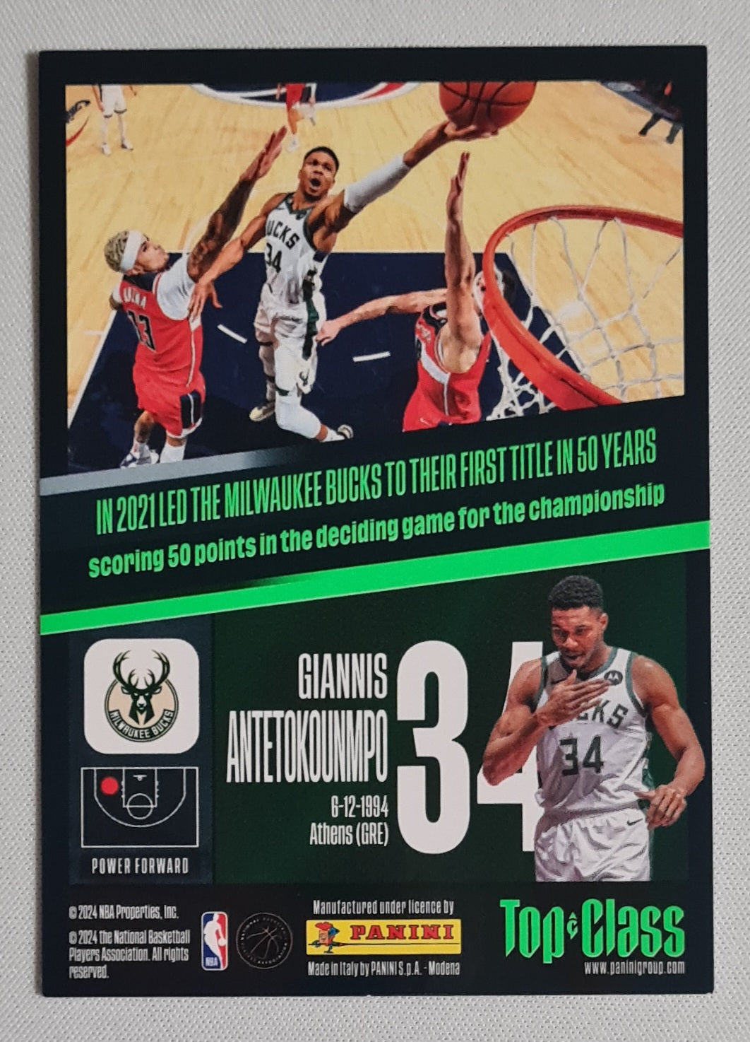 Giannis Antetokounmpo - 2024 Panini Top Class NBA Basketball Milwaukee Bucks UNBEATABLE (TC) #3