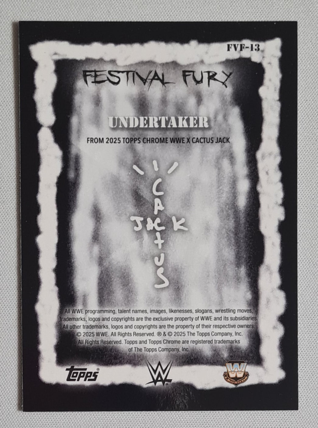 Undertaker - 2025 Topps WWE Wrestling Cactus Jack Festival Fury #FVF-13